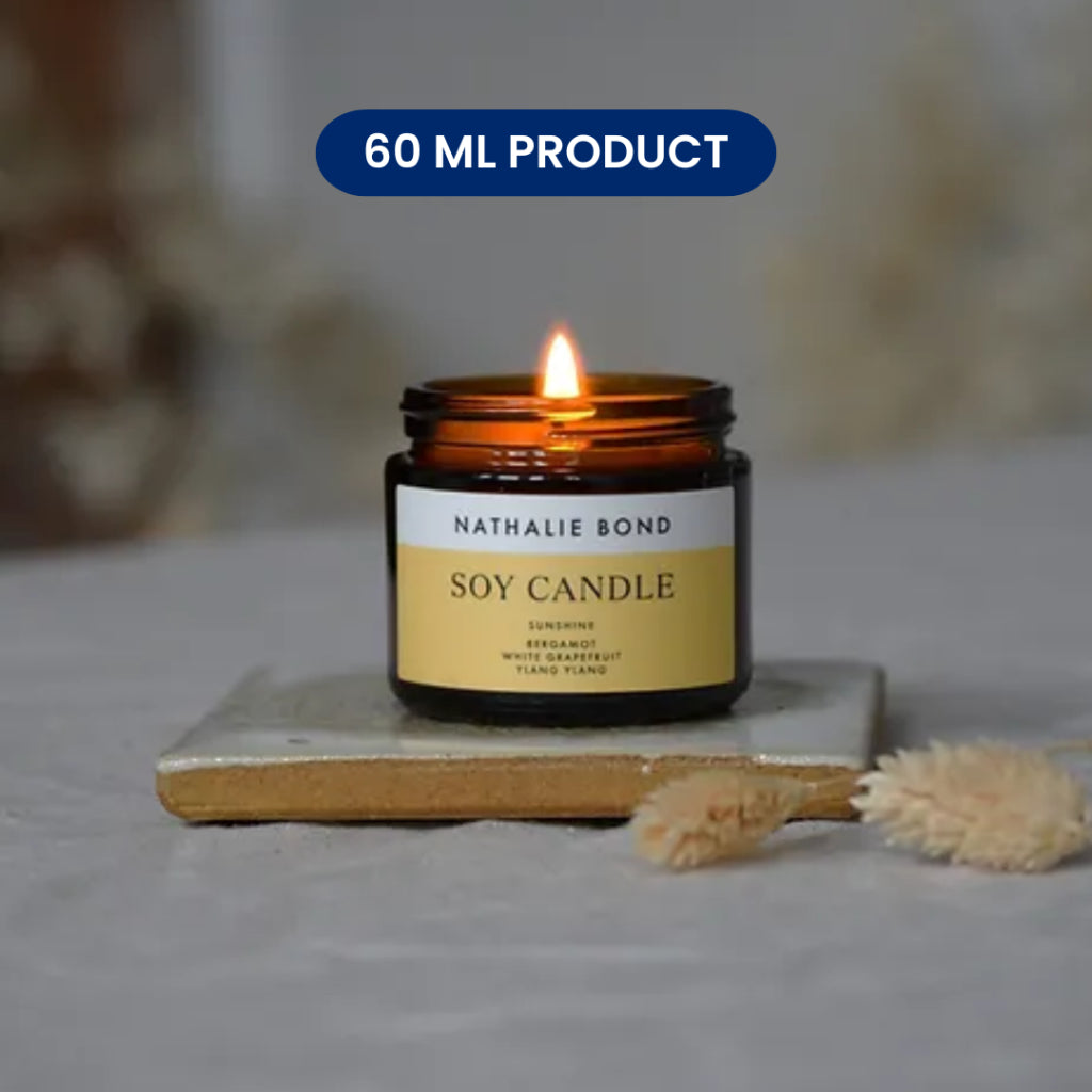 Amber and Clear Transparent Candle Jar with Aluminium Lid 60ml 100ml