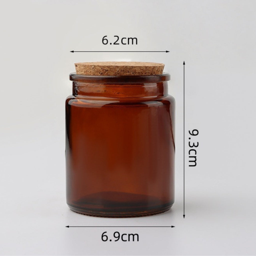 [READY STOCK] 190ml Vintage / Aromatic Candle Green Glass Jars with Wood Lid candle jar