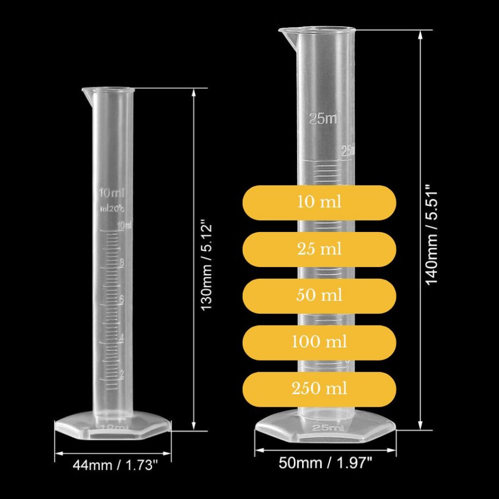 measuring cylinder 10ml 25ml 50ml 100ml 250ml silinder penyukat