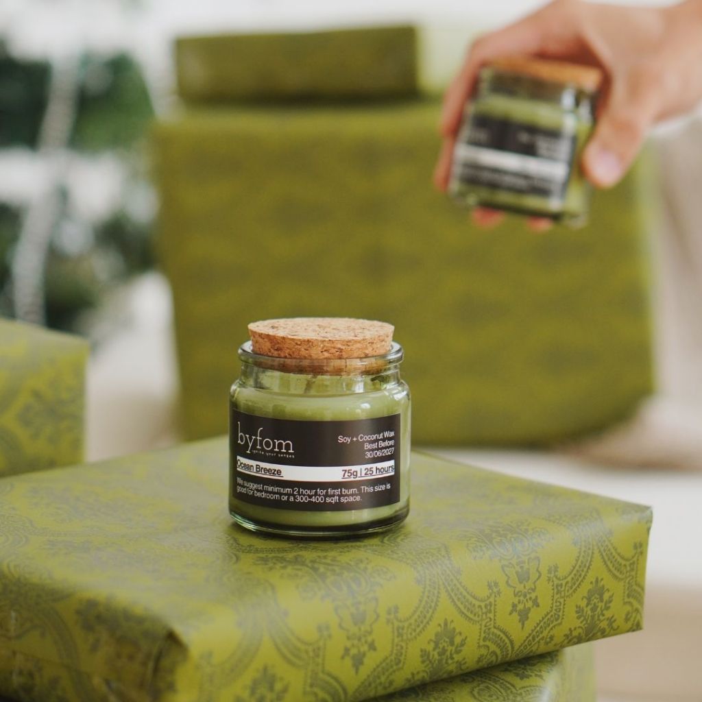Byfom Scented Candle | Natural Wax | Door Wedding Birthday Surprise Gift Set | Lilin Wangi Aromaterapi