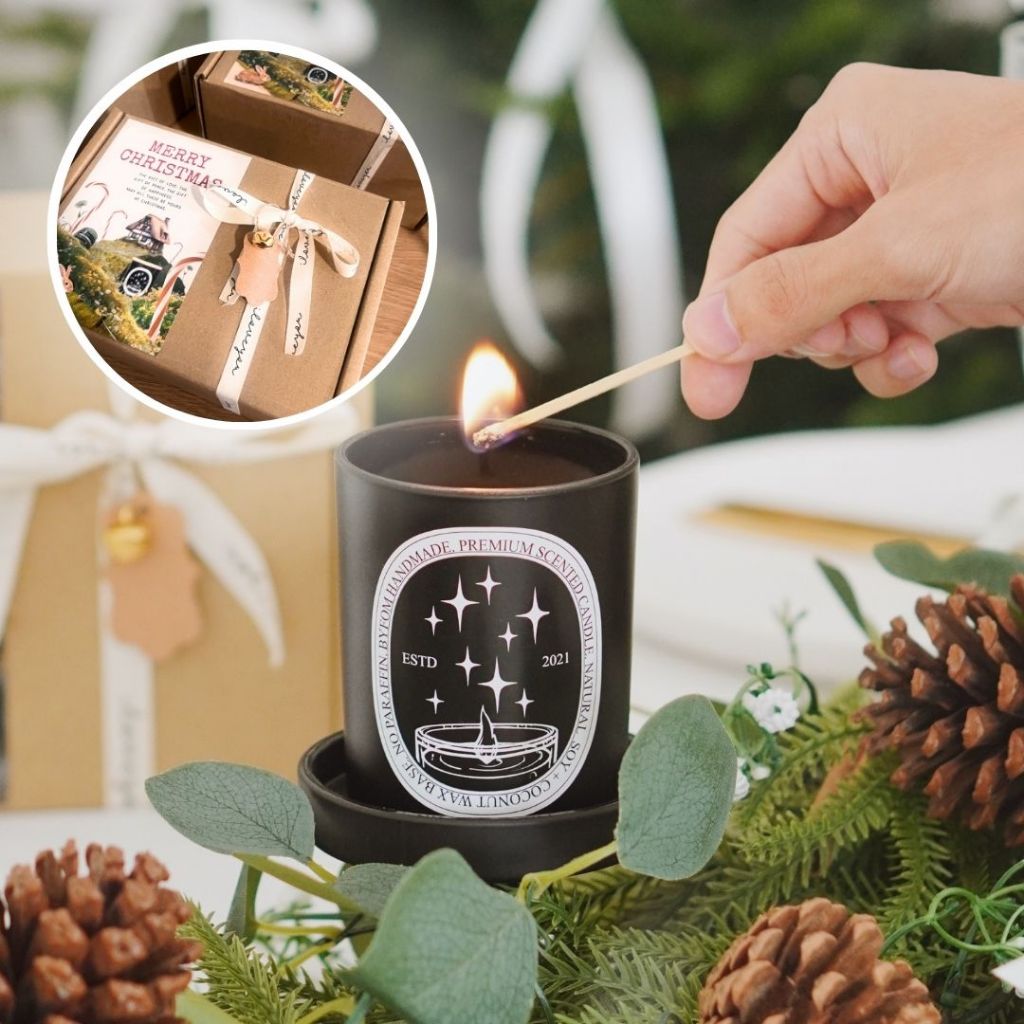 Byfom Scented Candle | Natural Wax | Door Wedding Birthday Surprise Gift Set | Lilin Wangi Aromaterapi