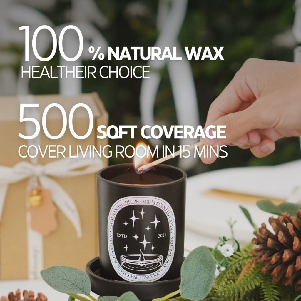 Byfom Scented Candle | Natural Wax | Door Wedding Birthday Surprise Gift Set | Lilin Wangi Aromaterapi