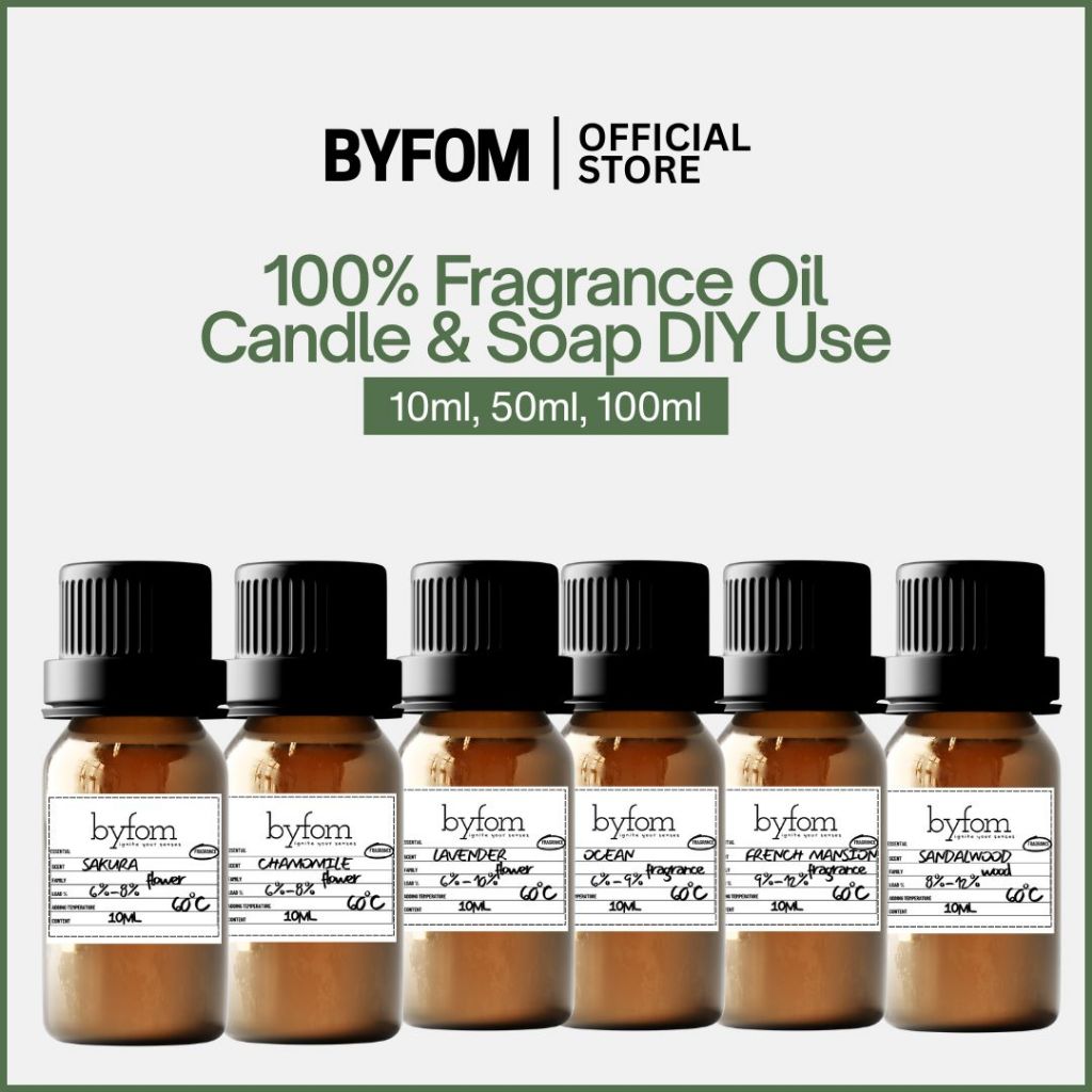 10ml, 50ml, 100ml Byfom Fragrance Oil 100% Pure for Candle, Aromatherapy, Soap, Premium Quality