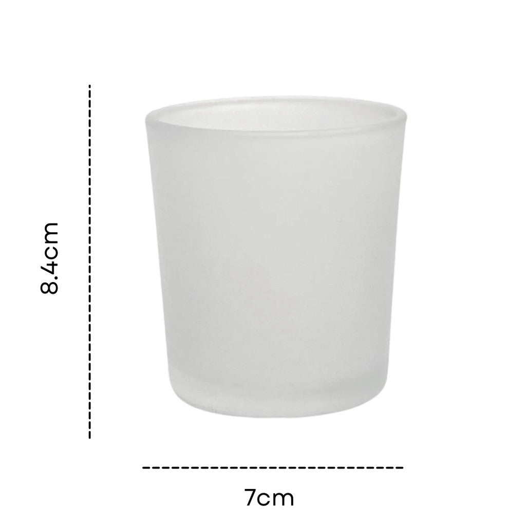 Matte Black and Frosted White Transparent Candle Jar with Bamboo Wooden Lid Cap 200ml 7cm x 9cm Candle Glass 7cm x 8.4cm