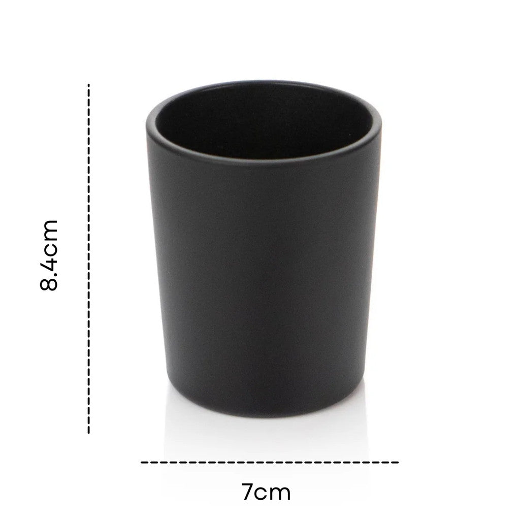 Matte Black and Frosted White Transparent Candle Jar with Bamboo Wooden Lid Cap 200ml 7cm x 9cm Candle Glass 7cm x 8.4cm