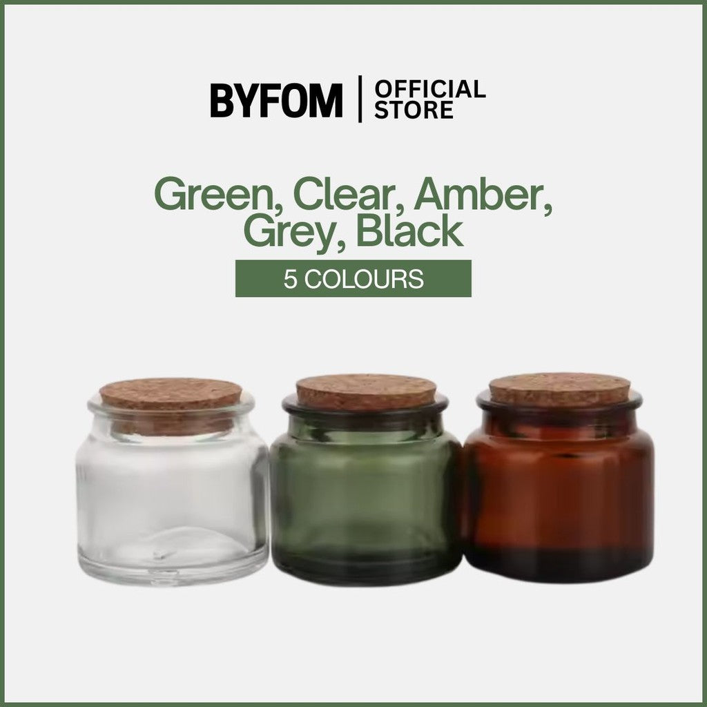 [READY STOCK] Vintage / Aromatic Candle Green Glass Jars with Wood Lid candle jar - Wholesale